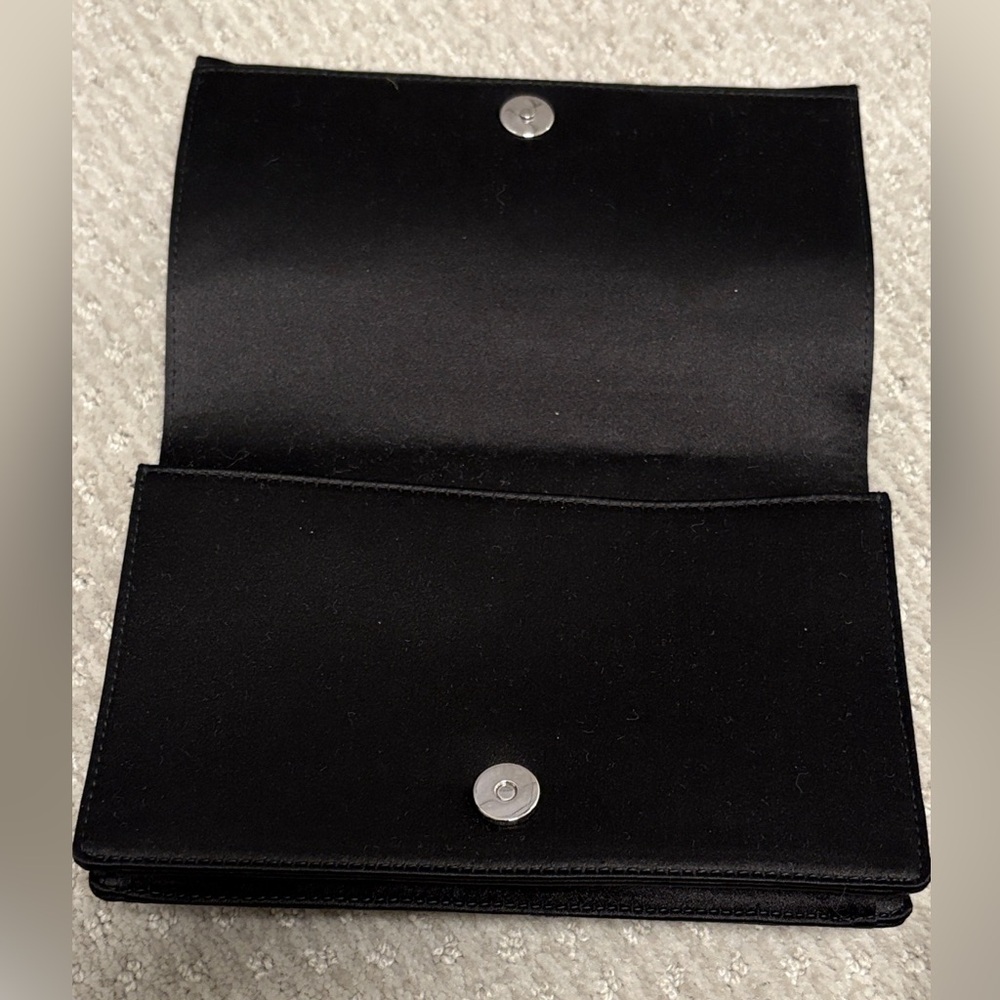 Prada Black Satin Clutch with Crystal Accents - Picture 6 of 6